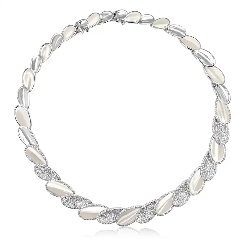 Diamond Mother of Pearl Necklace Set